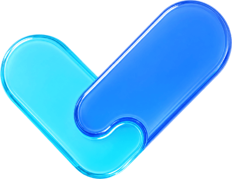 Glass blue checkmark